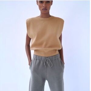 Pre-loved - Zara Camel Sleeveless Top‎